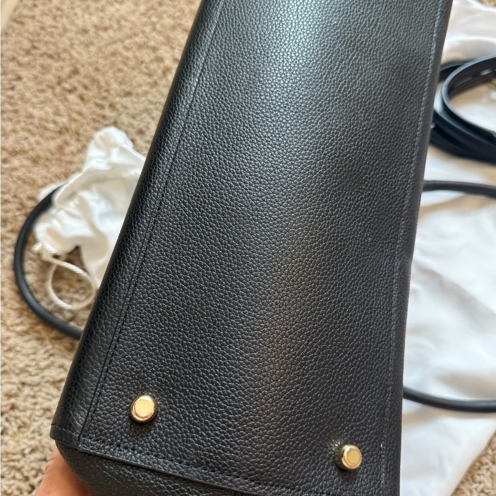 Coach Swagger Black Pebbled Leather Satchel Tote Bag - Picture 14 of 16
